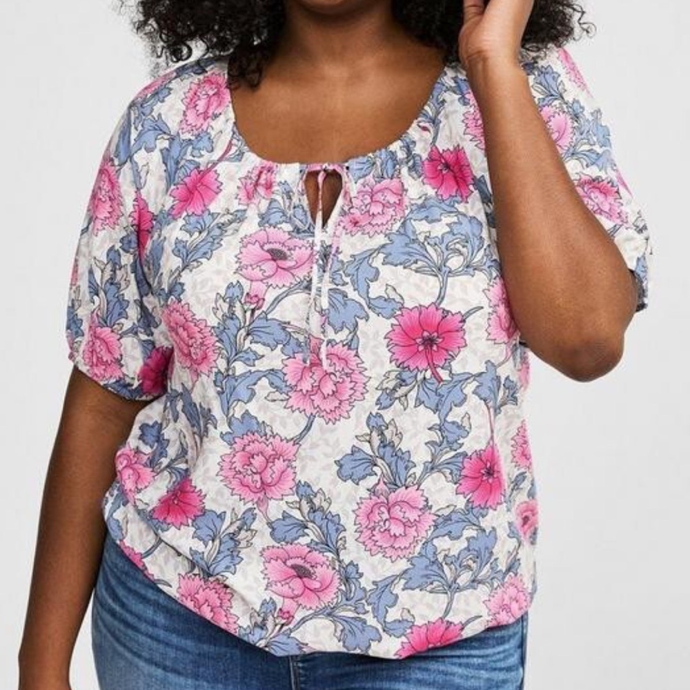 NWT Torrid Challis Peasant Blouson Sleeve Top Size 1X